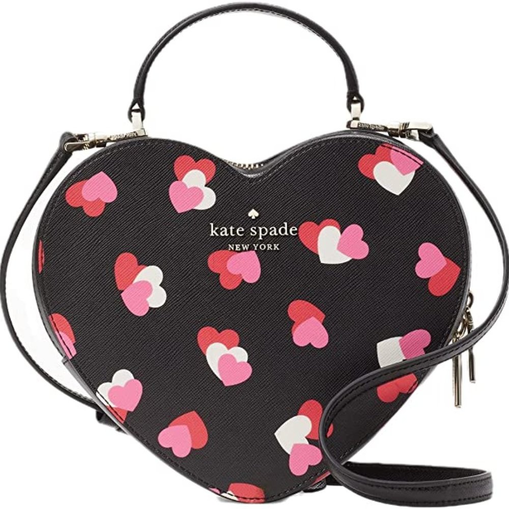 Kate Spade Love Shack Flutter Hearts printed heart purse NWT heart shaped